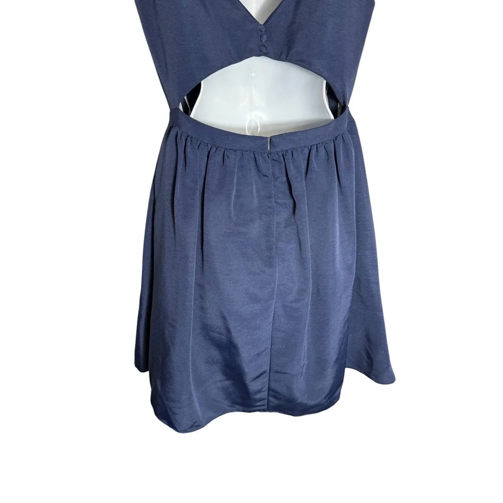 David's Bridal Dress Size 12‎ Navy Blue Fit and Flare Jewel Neck Party Cocktail